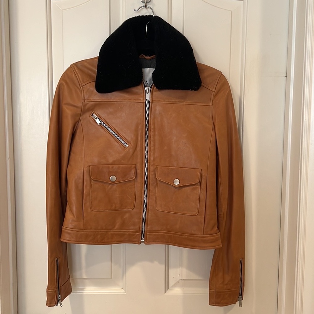 DOMA, Brown leather jacket, size M